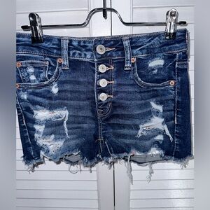 American eagle next level stretch button up jean shorts